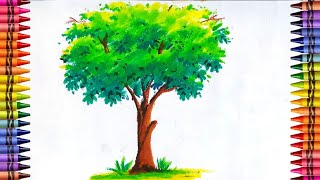 tree drawing easy step by step [upl. by Ericksen]