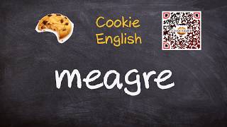 Meagre Pronunciation Paraphrase Listen amp Practice [upl. by Ahsikyw]