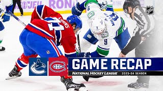 Canucks  Canadiens 1112  NHL Highlights 2023 [upl. by Dlarrej811]