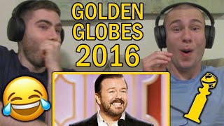 Ricky Gervais 2016 Golden Globes 2016 REACTION😂😂 HES A SAVAGE [upl. by Magen970]