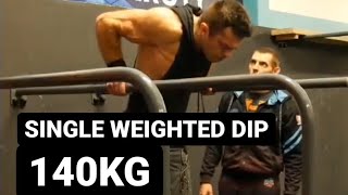 WSWCF World Record single weighted dip 140kg [upl. by Dollie]