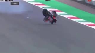 Michele Pirro horrible crash MotoGP Mugello [upl. by Eniamret318]