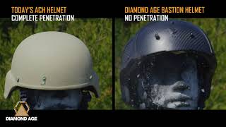 Diamond Age Bastion Helmet vs M855 and SS190 Riflerated combat helmet [upl. by Anikas]