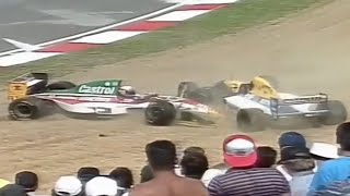 Alex ZanardiDamon Hill Crash Kyalami 1993 Replay [upl. by Sanford180]