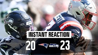 INSTANT REACTION Patriots fall to Seahawks in overtime 2320 [upl. by Irolav724]