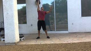 97lb Stacked Kettlebell Press For Reps By Mike Mahler [upl. by Siberson]