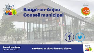 Conseil municipal du lundi 11 décembre 2023 [upl. by Ahseined]