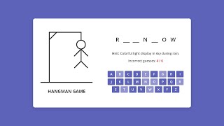 Build A Hangman Game in HTML CSS and JavaScript  Hangman Game in HTML CSS and JavaScript [upl. by Madaras]