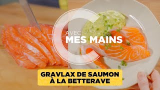 Gravlax de saumon à la betterave [upl. by Einnaj127]