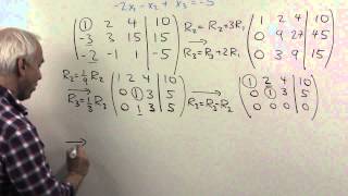 Solve three simultaenous equations with Gaussian elimination Ch4 Pr14e [upl. by Kcid418]