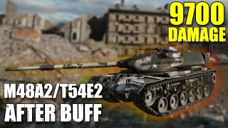 M48A2T54E2 Buffed 9700 Damage  World of Tanks Console [upl. by Ahmar]