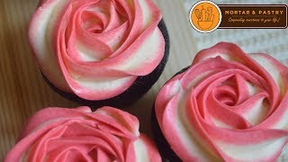 TWO TONE ROSETTE BUTTERCREAM  Ep 31  Mortar and Pastry [upl. by Itisahc]