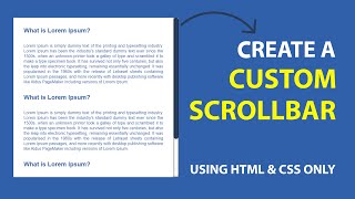 How to create a custom scrollbar using CSS and HTML  Custom Scrollbar CSS [upl. by Ael320]