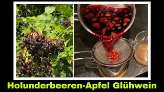 Holunderbeeren  Apfel Glühwein mit Zitronenkandis 🍋  Holunderglühwein  Selbstversorgung [upl. by Ahilam]