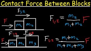 Contact Force Between Blocks With Kinetic Friction  Physics Problems amp Examples [upl. by Ydnirb382]