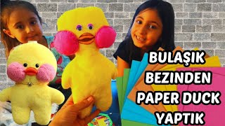 ECREN İLE ELÇİN BULAŞIK BEZİNDEN PAPER DUCK YAPTI paperducks paper [upl. by Ylevol]