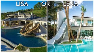 LISA OR LENAwould you rather  HOME EDITION Bedroom bathroom pool food and more [upl. by Melamed702]