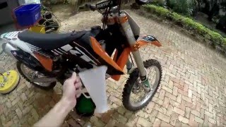 2011 KTM 350sxf Coolant Change [upl. by Ahsoym]