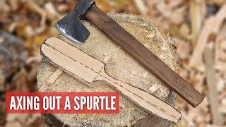 Axing Out a Spurtle Traditional Spoon Making Old Fashioned Green Woodworking [upl. by Mattias619]