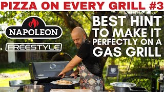 3 How to make a pizza on a gas grill  Napoleon Freestyle [upl. by Nnaasil]