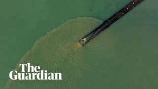 Drone footage shows sewage pumping into sea in Hampshire conservation area [upl. by Alegna]