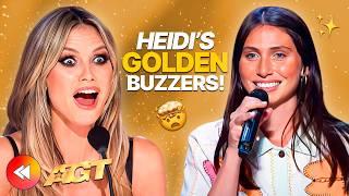 ALL Heidi Klum GOLDEN BUZZERS On Americas Got Talent ✨ [upl. by Eslek794]