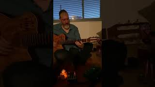 Solo guitar of Over Each Other by LinkinPark with looping amp wind chimes guitar shorts [upl. by Hamer]