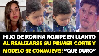 HIJO DE KORINA RIVADENEYRA ROMPE EN LLANTO AL REALIZARSE SU PRIMER CORTE Y MODELO SE CONMUEVE [upl. by Ahsenyl353]