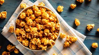 2 ingredients better than store bought  make crunchy caramel popcorn at stove in 5 minutes [upl. by Ackerman]