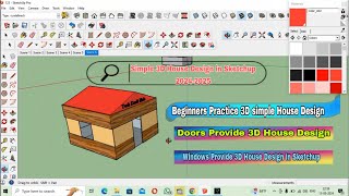 3D Simple House Design in Sketchup 2024 Beginners Practice 3D House Design TechDraftHub [upl. by Ludmilla]