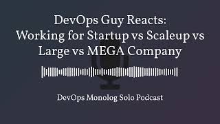 DevOps Guy Reacts  Working For Startup vs Scale Up vs Large Company [upl. by Littman]