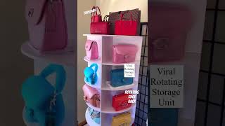 VIRAL ROTATING SHOE RACK FOR HANDBAGS amp PURSES BEAUTY ROOM MAKEOVER shoeracks [upl. by Romulus]