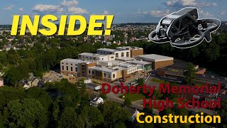 Drone Flight INSIDE Doherty Memorial High School Construction in Worcester MA [upl. by Che276]