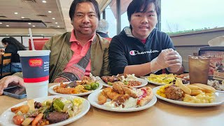 Golden Corral buffet in fresno zaub mov meskas 112624 [upl. by Chuipek]