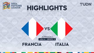 HIGHLIGHTS  Francia vs Italia  UEFA Nations League 2024  TUDN [upl. by Blackmun]