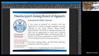 Newburyport Zoning Board of Appeals 5142024 [upl. by Iolenta]