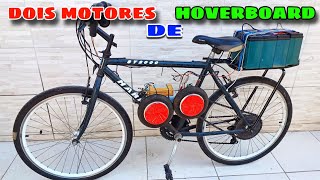 COMO MONTAR UMA BICICLETA COM DOIS MOTORES de HOVERBOARD BRUSHLESS e BATERIA DE 48V [upl. by Htessil]