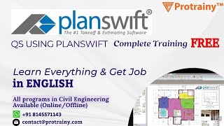 Planswift  Free Workshop  Protrainy  Quantity Take off amp Estimation QS  IndustryReady [upl. by Pacificia333]