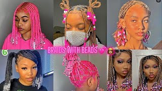 Braids With Beads Compilation 2022💕👸🏽 [upl. by Marlowe]