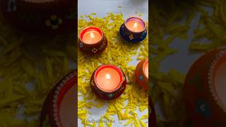 Hand painted Diya Candle for Diwali🪔Decorative Diya ytshorts diya trending diwalidecoration [upl. by Celestina]