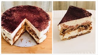 Eggless Tiramisu Cake in 10 Mins  No Bake No Egg No Mascarpone Cheese  Italian Tiramisu Dessert [upl. by Oap]