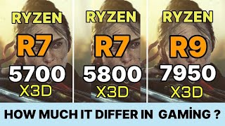 5700x3d vs r7 5800x3d VS R7 7800X3D VS R9 7950X3D VS İ9 14900K 1080P 5700X3D GAMİNG BENCHMARK [upl. by Lora]