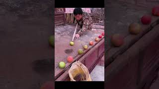 Chinese farmers passionate about billiards use fruits as billiard balls [upl. by Cordelia]