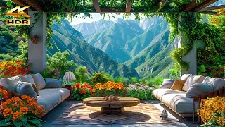 Serene Morning Balcony Vibes 4K🌷Majestic Mountain Views amp Soothing Birdsong for Ultimate Relaxation [upl. by Howard]