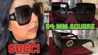 Unboxing Gucci Sunglasses  54 MM Square  TryOn [upl. by Ardek489]