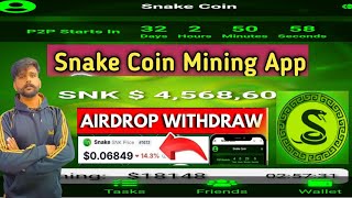 snake Coin telegram airdrop  how to withdraw snake Coin  2024 [upl. by Liryc]