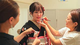 ASMR YouTuber Got Bridal Makeover in Kyoto with Japanese Traditional Kimono Hairstyle amp Makeup [upl. by Salahi]