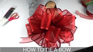 How to Make a Christmas Bow  Easiest BowMaking Method [upl. by Giffer]