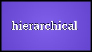 Hierarchical Meaning [upl. by Camilia862]