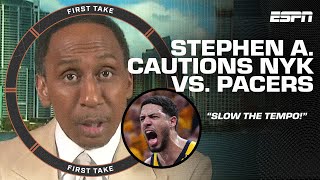 Stephen A is NERVOUS for PacersKnicks series 😬 Indiana is NO joke  First Take [upl. by Machutte]